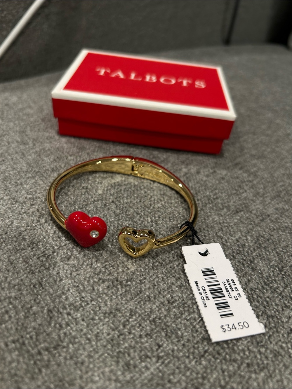 Talbots ENAMEL HEART BANGLE